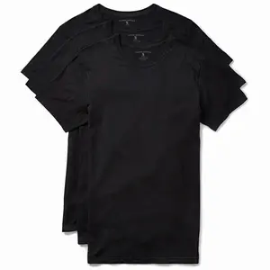Slim Fit White & Black Crewneck T-Shirts, 3-Pack Cotton Tees, Casual Everyday Summer Top for Men