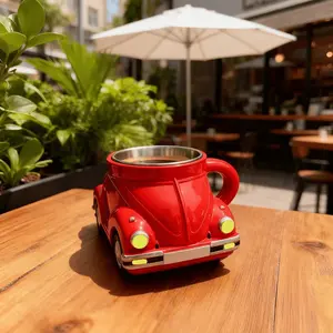 Beetle Shape Fun Coffee Cup for Unique Drinkware, Car Shape Novelty Mug Large Capacity for Office Decoration, Creative Tea Cup