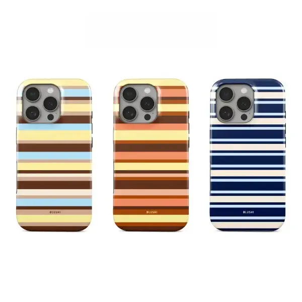 Striped Aesthetic iPhone Case for 17,16,15,14,13,12,11 All Series, MagSafe Compatible, Wireless Charging Ready, Durable, Stylish, Anti-Scratch Smooth Finish, Gift for Teen Girls & Lovers