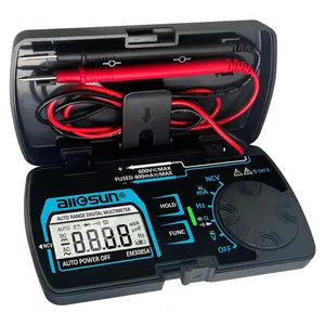 ALLOSUN Digital Multimeter Pocket Size DC AC  Current Tester NCV Ohm Capacitance Frequency Diode and Continuity Test Auto Range (EM3085A (Upgraded))