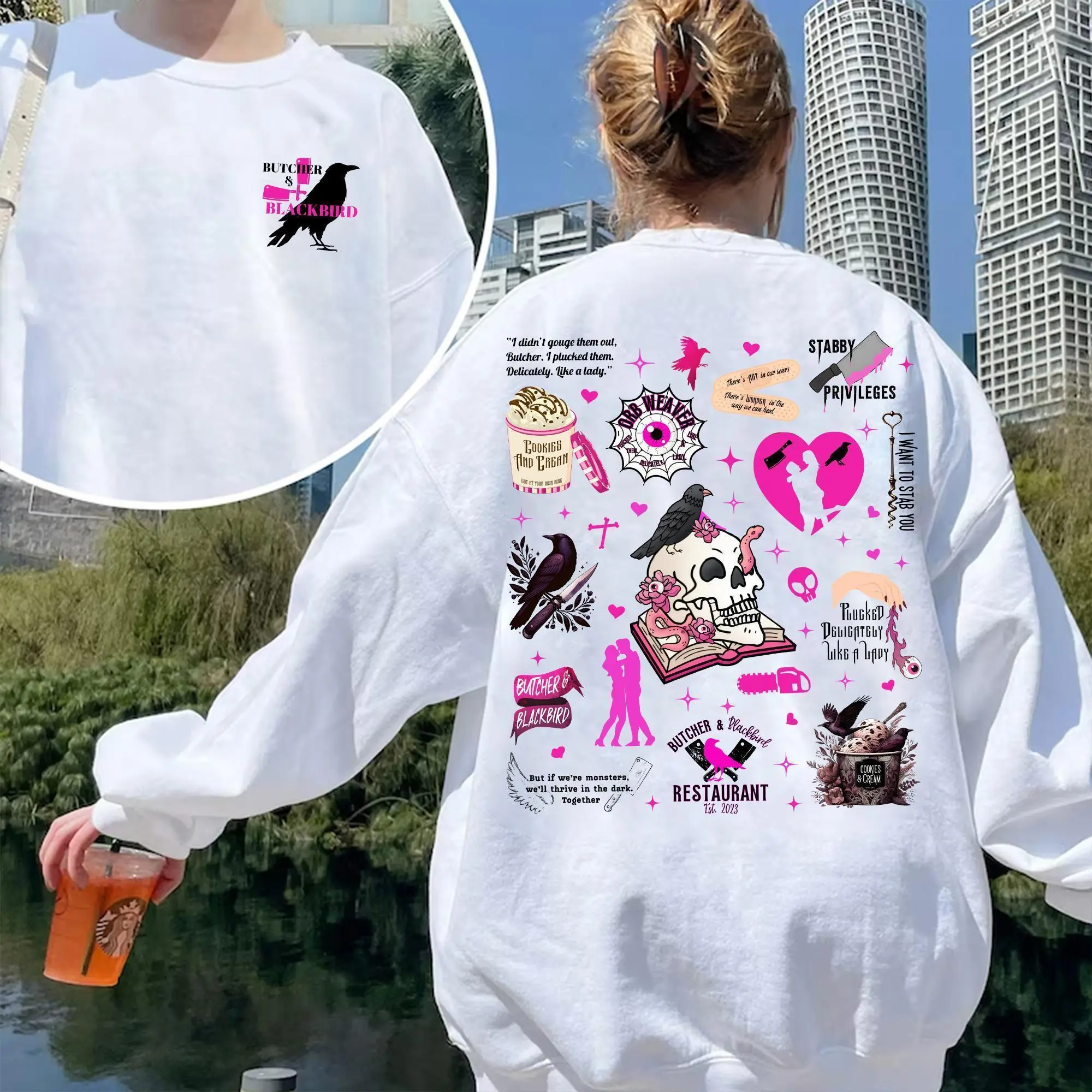 Butcher & Blackbird Brynne Weaver 2 Sides Sweatshirt, Butcher and Blackbird Pink Merch, Brynne Weaver Shirt, Smut Reader Shirt, STFUATTDLAGG, Dark Romance Merch, Morally Grey, Bookish Merch, Booktok Shirt, Gift Suitable For Book Lover