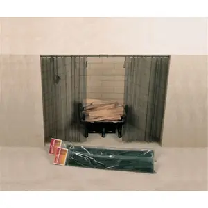 Masewa Metal Net 48 Inch x 18 Inch Hanging Fireplace Spark Screen Rod Not Included