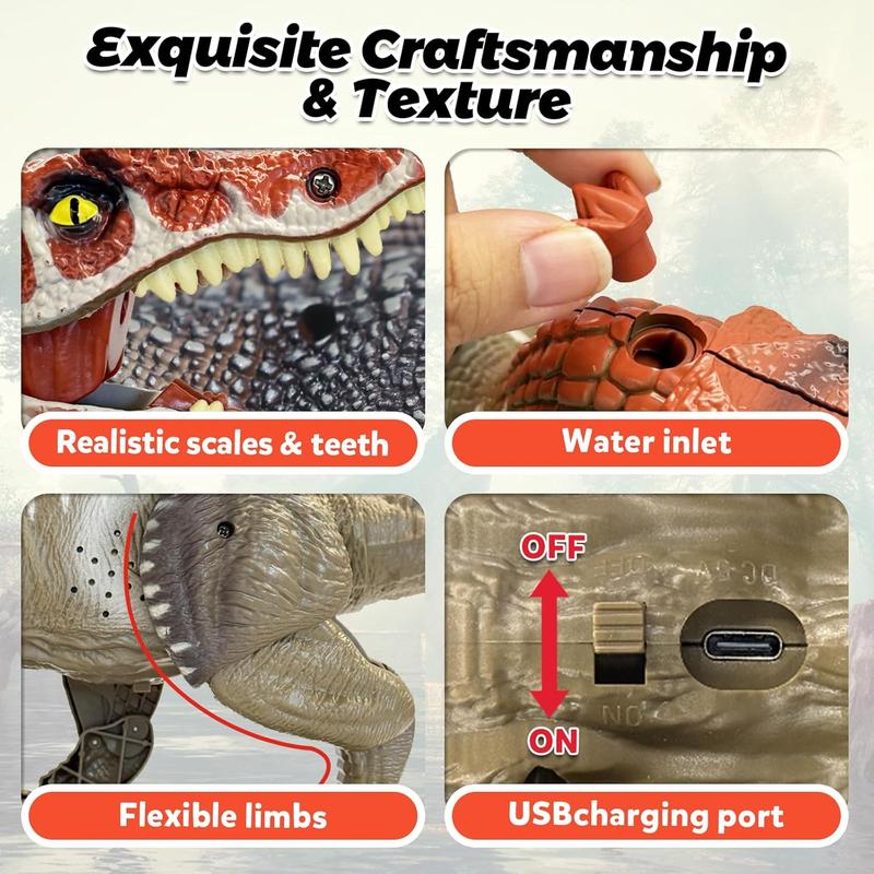 - Remote Control Dinosaur Robot - Realistic Walking, Roaring, and Spraying Spinosaurus Toys - Light up and Shaking Head and Tail Robot Dinosaur for Kids Ages 3+