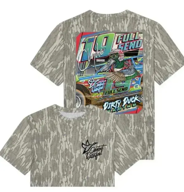 Mossy Oak Clyde Dirt Track Bottomland Camouflage Tee - Hunting Camo Shirt, Soft Stretch, Men's Casual Streetwear, Gift For Hiking Camping