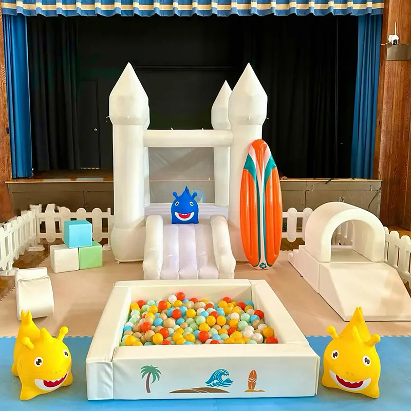 6FT Oxford Strong Bouncy Castle with Slide - Outdoor Play Equipment for Unisex Kids, Holiday Party Decoration, Children's Birthday Jumping Bounce House