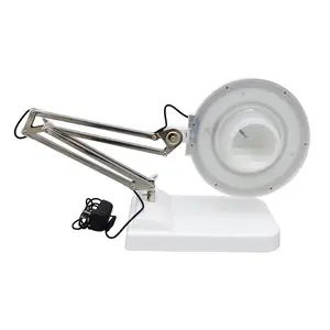 Yokoma 30X Table Magnifier, 110V 127C Folding LED Daylight Bright Magnifying Glass Amplification Adjustable for Reading Working Crafts Workbench