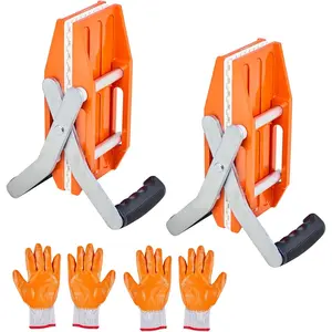 Spring new arrivals Double Handed Stone Carrying Clamps, 660 lbs Load Capacity, 2 Pack Granite Panel Carriers Lifting Tools with Rubber-lined (0-2.36 Inches), Heavy Duty lifting Clamps for Plywood, Glass, Granite