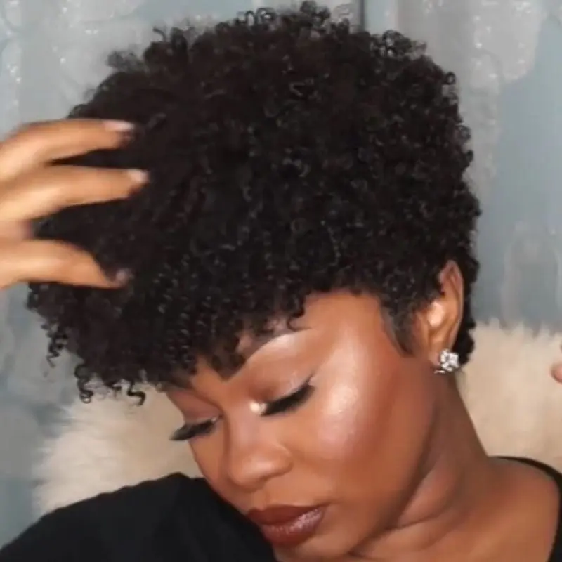 Short curly wig put on & go Short curly wig put on & go