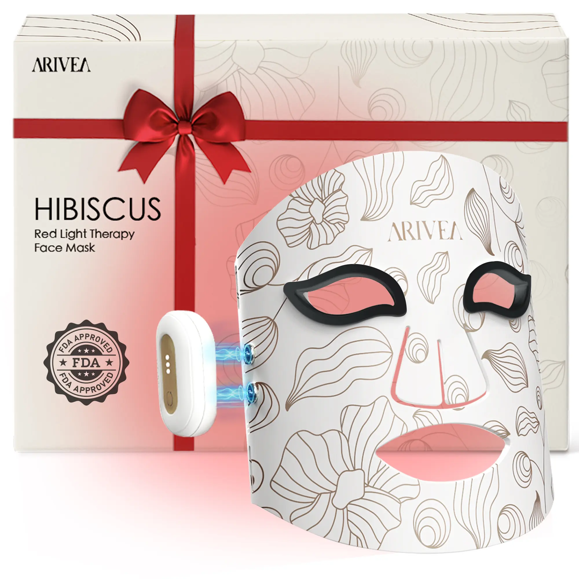Arivea Wireless Red Light Therapy Mask , 4 Modes with 850nm NIR, 2600mAh Rechargeable LED Face Mask for Skincare at Home and Travel, Best Valentine's Day Gift for Her