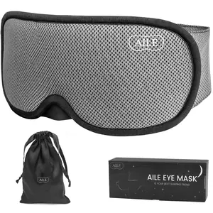 AILE 3D Sleep Eye Mask for Back & Side Sleepers – 100% Light Blocking, Zero Pressure, Lightweight, Washable, Soft & Breathable Travel Mask (Brown)