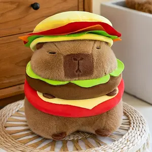 [Hamburger Capybara Plush] Whimsical Hamburger Capybara Plush Toy | Soft Stuffed Animal with Realistic Burger Design, Perfect Gift for Girls & Kids, Birthday Present, Collectible Plushie, Detailed Craftsmanship