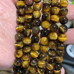 Tigers eye  8 mm crystal strand for making bracelets