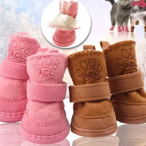 Pet Dog Shoes 4pcs Set for Small Medium Dogs - Anti-Slip Winter Warm Puppy Rain Snow Boots with Comfortable Design
