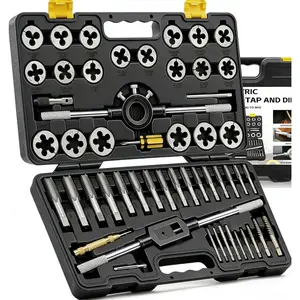 52 count Large Metric Tap and  Set,  Tap &  Sets,Size M6x0.75 to M24x3.0, Thread Repair Kit with Rethreading Tools & Thread Chasers, for Internal and External Threading
