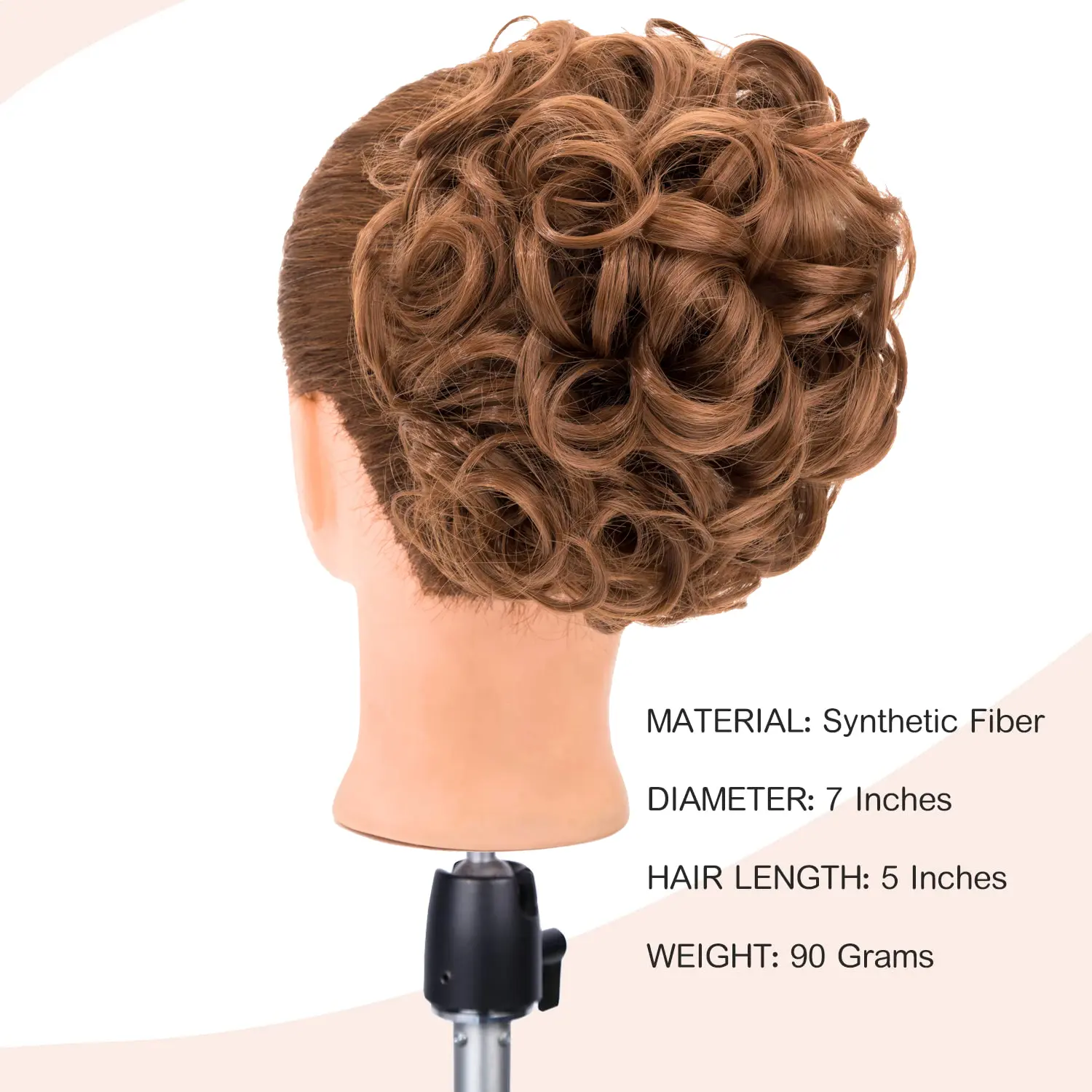 90G Short Messy Curly Hair Bun Extension Easy Stretch  display picture 3