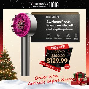INIA VIBRA 4-in-1 Scalp Therapy Device, Red Light, Microcurrent, Massage, Serum Infusion, Scalp Massager Beauty Device, Waterproof & Wet/Dry Use, Perfect Holiday Gift
