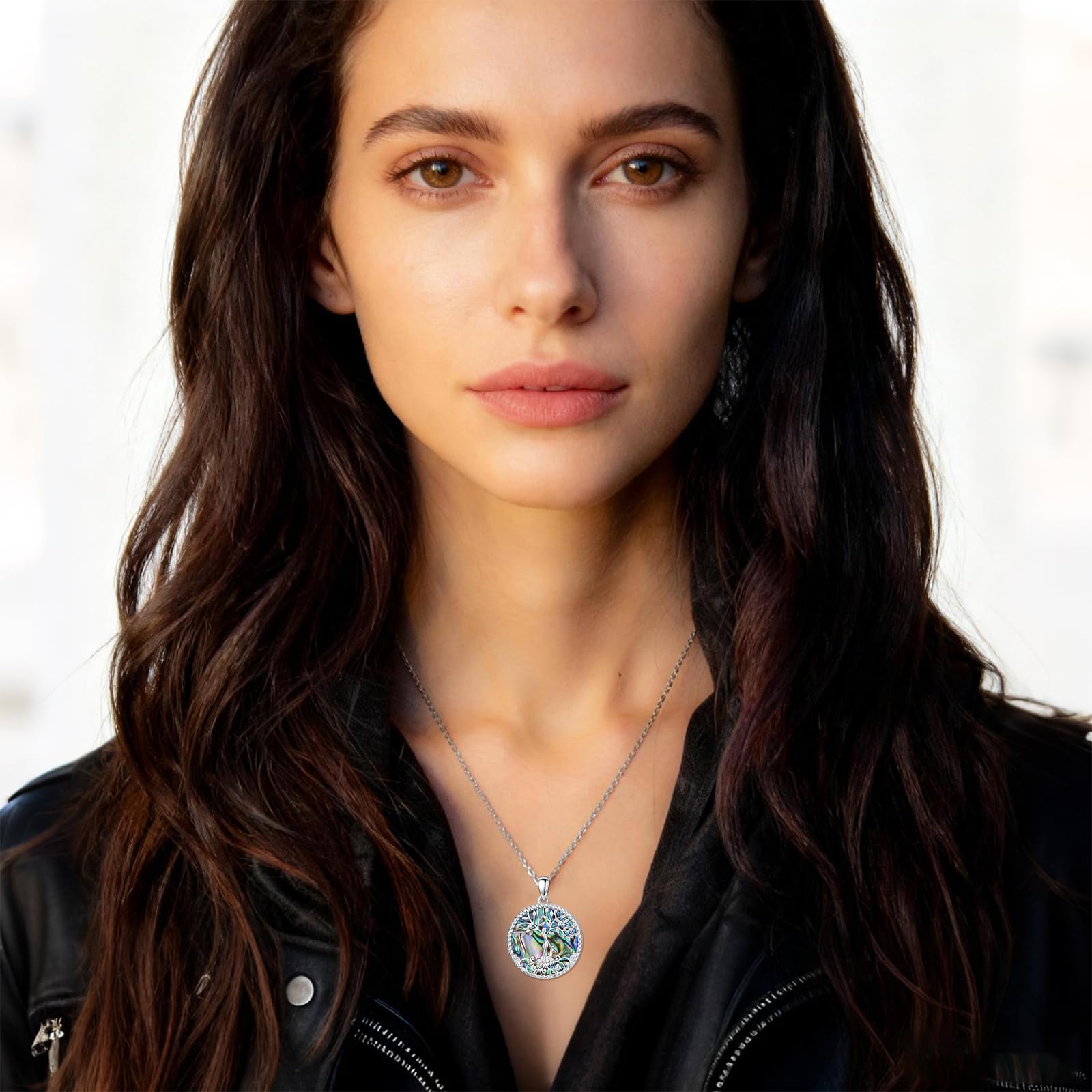 MEIDERBO Dream Chaser Tree of Life Lotus Mother Daughter Necklace 925 Sterling Silver White Gold Plated Mothers Day Gift for Mom 18+2 Inch Adjustable