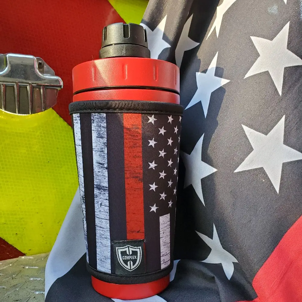 Red double Wall Stainless Steel Insulated Shaker with Secure Lid & Convenient Handle Leak-Proof for On-the-Go Use