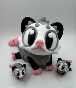 3D Printed Articulated Opossum – Poseable in Small or Large Size – Cute and Quirky Woodland Critter – Fun Gift or Desk Buddy
