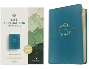 NLT Life Application Study Bible, Third Edition, Large Print (Leatherlike, Teal Blue) -- New Living Translation, Leather / Fine Binding
