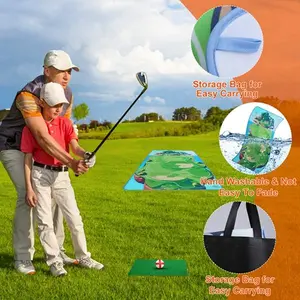 Golf Game Set Indoor Outdoor Practice Mat 20 Sticky Balls Foldable