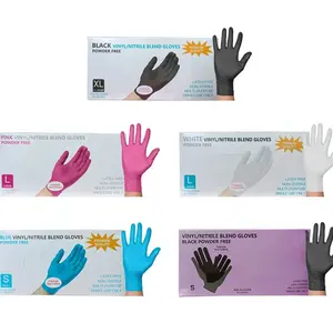 Nitrile Gloves 100pcs, Black/Blue/White/Pink Nitrile Disposable Gloves, Flexible and Snug Fit, Chemical Resistant, Latex-Free Formula, Designed for Maintenance Teams, Suitable for Household Cleaning, Tattooing, Spray Painting, Car Washing,Home Essentials