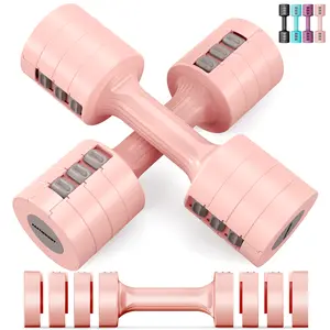 EAST MOUNT Adjustable Dumbbells 5 lb Dumbbells Set of 2 / Pair 10 lb Total Free Weights 6 in 1 Women Hand Weights for Home,Office,Gym Exercise Training 2lb 3lb 4lb 5lb Fast Adjust