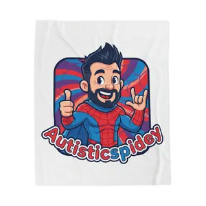 Autistic Spidey Velveteen Plush Blanket, Cozy Blanket, Autism Awareness Gift, Superhero Blanket, Kids Blanket, Gift for Him