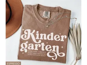 Comfort Colors Kindergarten Teacher Shirt, Retro Teacher Graphic Tee, Teacher Team Shirt, Kindergarten Classroom T-Shirt, New Teacher Gift