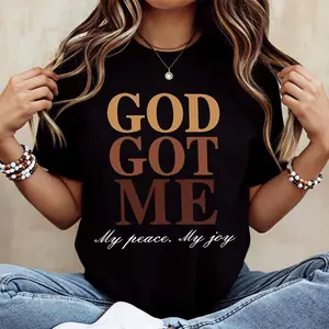 God Got Me Printed T Shirt  Casual Loose Fit Tee For Everyday Wear And Light Activities