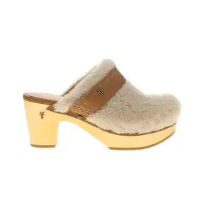 Frye Womens Jessica Studded Slingback Clogs Casual - Beige