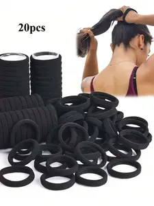 20pcs Solid Color Hair Tie, High Stretch Hair Tie, Casual Simple Hair Accessories for Women & Girls, Minimalist Headwear Suitable for Thick Hair