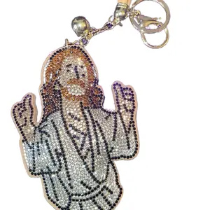 Large Savior Bag Charm or Keychain with Beaded Design and Bell Accents for Stylish Accessory