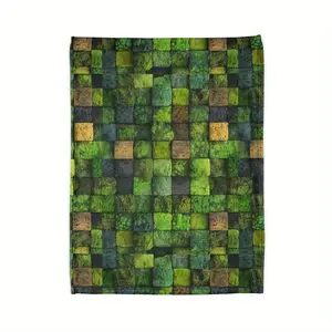 Forest Green 3D Moss Blanket Comfortable Natural Blanket Fashionable Moss Pattern Home Decoration Moving Gift Soft Polyester Blanket Suitable for Naps, Leisure, Travel, Lightweight and Light Beige-friendly, Suitable for Sofa, Bed, Car, Office, Camping and