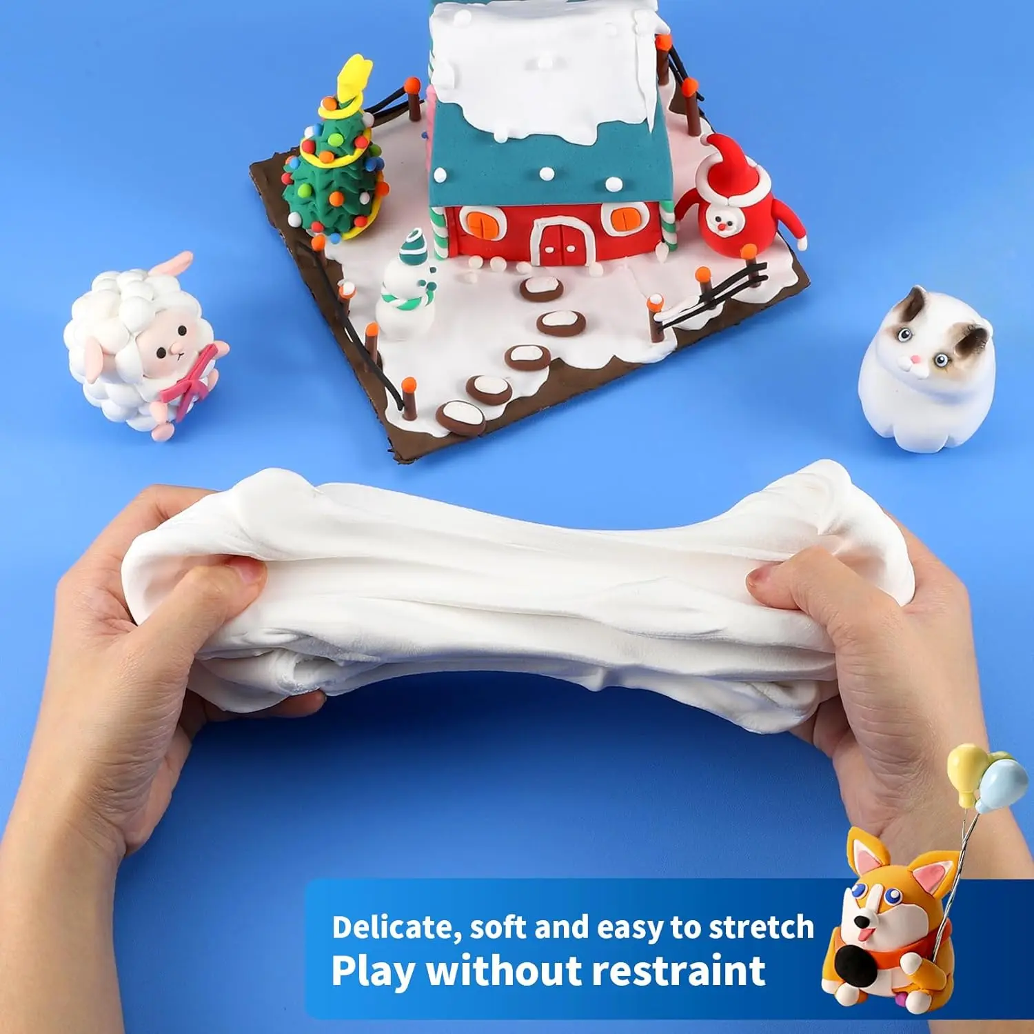 iFergoo White Air Dry Clay, DIY Creative Modeling Clay for Kids, Super Light Magic Clay for Kids Age 3-12, Safe & Non-Toxic, Molding Clay for Sculpting, Great Gift for Boys & Girls…