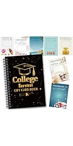 College Gift Card Book, Graduation Gift Card Book 2026 College Survival Booklet Organizer, Leaving Home High University School Package Cash Holder