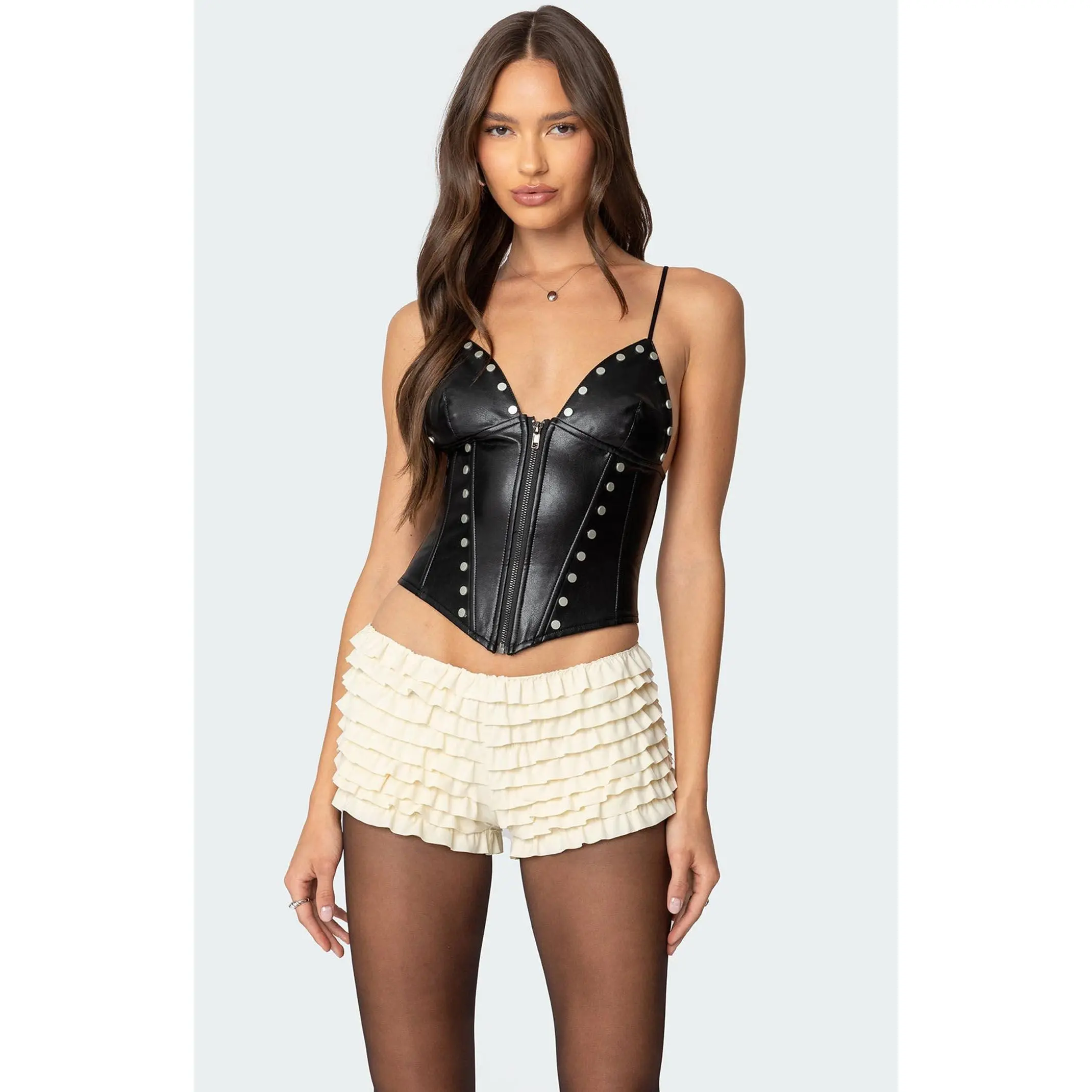 Edikted Women's Studded Faux Leather Corset
