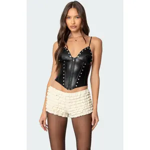 Edikted Women's Studded Faux Leather Corset