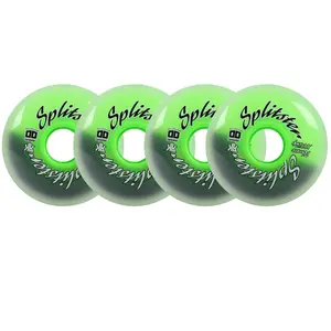 Rink Rat Roller Hockey Wheels Rinkster Splitster 76mm XXX Grip Black/Green 4-Pack