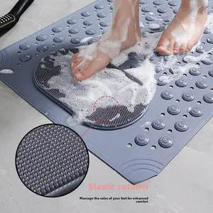 Multifunctional Silicone Foot Scrubber Mat, Non-Slip Shower Mat with Suction Cups, Foot Massager for Dead Skin Removal & Acupressure Massage, Exfoliating Bath Tool