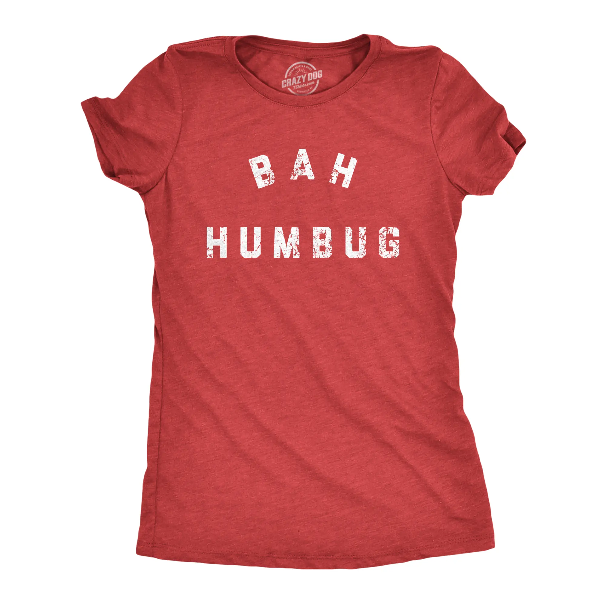 Womens Bah Humbug T Shirt Funny Ebeneezer Scrooge Xmas Party Tee for Ladies Funny Womens T Shirts Cute Vintage Fashion Casual Ladies T-Shirt Gift Christmas Tops for Women Women's Novelty Tees Red - Bah