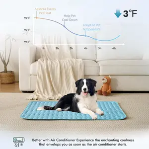 Dog Cooling Mat for Kennels, Crates, Cars, Indoor & Outdoor - Ice Silk Pet Blanket Pad for Extra Large Dogs