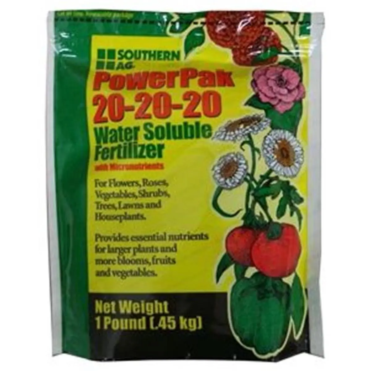 Southern Ag 11301 Econo-Grow Fertilizer - 20% Nitrogen, 20% Phosphorus, Quick Release, Chelated Minor Elements, 1 lbs, Lasts for 7 Days, Pack of 12