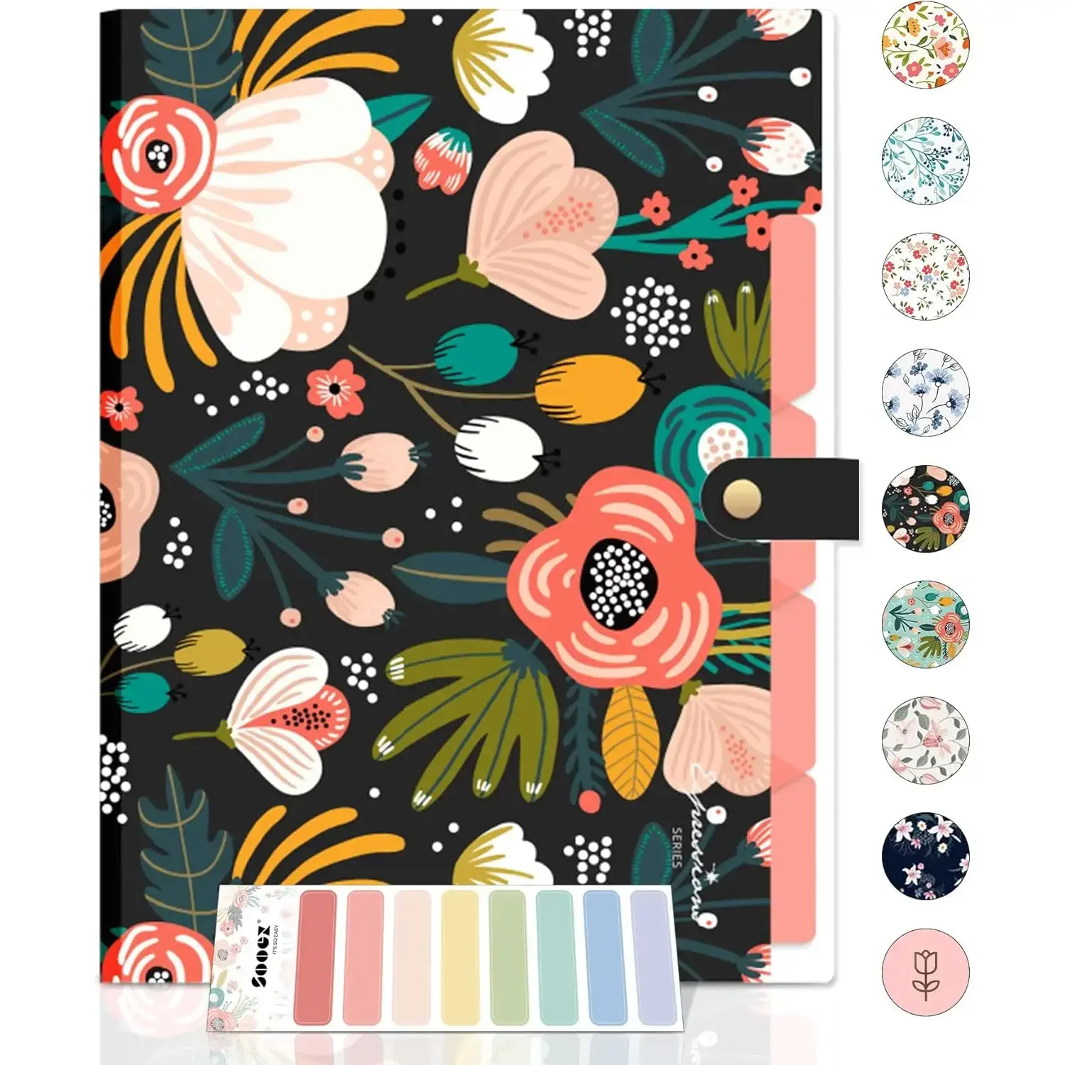 Expanding File Folders Organizer, Folders with 5 Pockets, Folders for Documents w/Sticker, Accordion File Organizer, Paper Receipt Bill Filing Organizer, School Office Travel Essentials Supplies