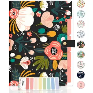 Expanding File Folders Organizer, Folders with 5 Pockets, Folders for Documents w/Sticker, Accordion File Organizer, Paper Receipt Bill Filing Organizer, School Office Travel Essentials Supplies