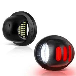 LED License Plate Light Assembly for Ford F150 F250 F350 Super Duty Ranger Explorer Bronco Excursion Expedition 2Pcs Red OLED Neon Tube Pure White LED Tag Lamp Replacement Plug and Play