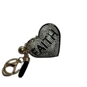 Faith & Sparkle Heart Keychain with Rhinestone Embellishments and Gold-tone Ring for Stylish Accessories