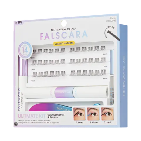 Falscara Classic Natural Special All Inclusive Ultimate Kit -Lengthening | DIY False Lash Extensions, Cluster Lash, Wispy Lashes, 36 Wisps, 10mm-14mm
