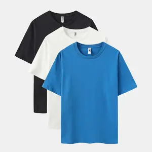 Men's Classic 3-Pack Casual Shortsleeve Round Neck Plain T-Shirts Set, Stylish Menswear Clothes (Black/White/Turquoise)