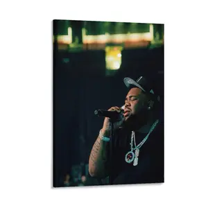 Retro - Themed Rod Wave's Poster Blending Vintage Aesthetics with His Modern Tunes, Appealing to Nostalgic Fans Canvas Poster Bedroom Decor Sports Landscape Office Room Decor Gift Frames Ornaments Wall Artistic Photo Decoration Print Frame-.